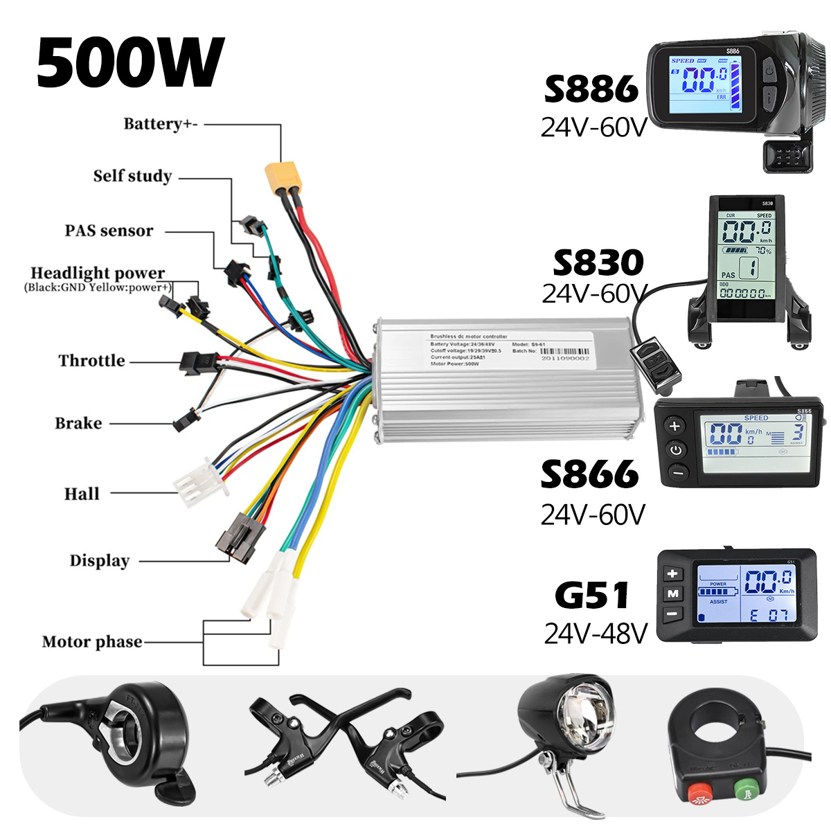 Electric Scooter 500W - 24V 36V 48V 60V Electric Bike