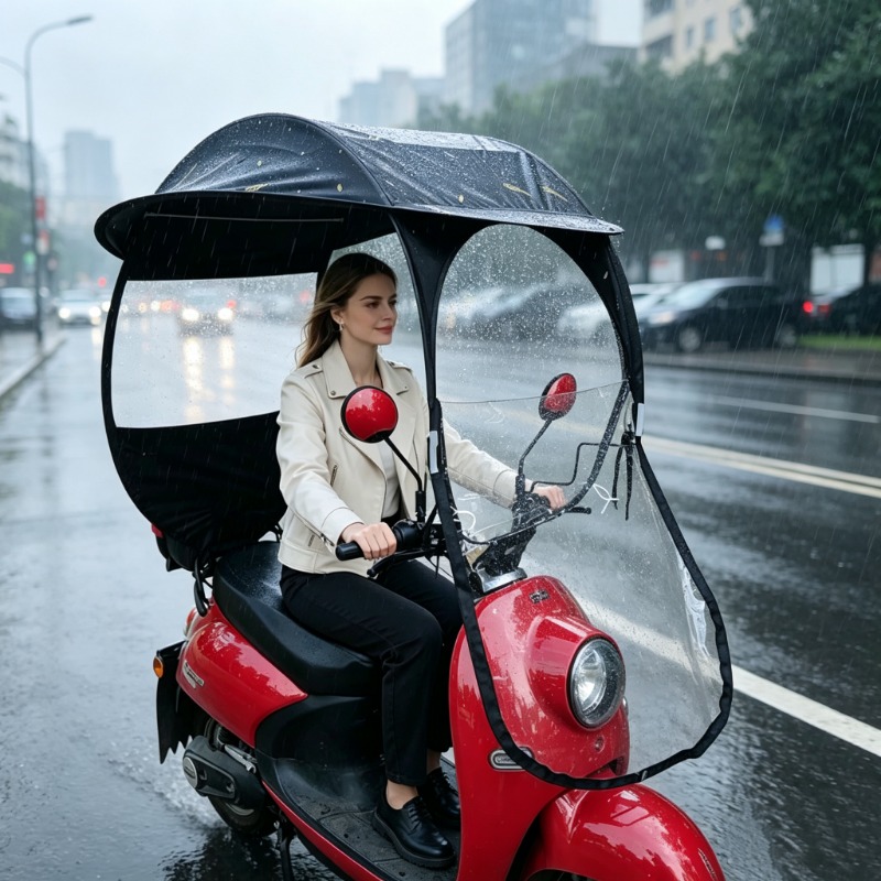 Windproof Waterproof Electric  - Electric Scooter Rain Cover ulasan dan harga